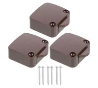 3 Pièces Interrupteur de Porte à Bouton Micro-contact Sensible | Armoires et Portes de Placard, ABS Cuivre, Couleur Café, Déclenchement Automatique, Vis Incluse