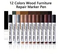 3 pièces Kit de réparation de meubles, marqueurs de bois, bâtons de cire, marqueurs de meubles pour retouches. Kit de réparation de rayures de sol en bois, 12 couleurs de marqueurs de bois pour les ra