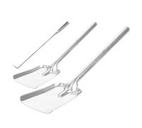 3 Pièces Kit D'outils pour Cheminée en Acier Épais, Pelle Crochet | Usage Intérieur, Finition Argentée, Design Élégant et Prise Ergonomique, Nettoyage Toute Saison