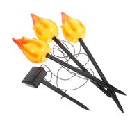 3 Pièces Lampes Torches Solaires à Effet Flamme pour Jardin, Ip55