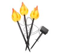 3 Pièces Lampes Torches Solaires à Flamme Extérieure 18 Pouces