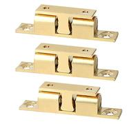 3 Pièces Loquet à Bille en Métal Antirouille, Tension Réglable | Double Verrouillage à Bille, Loquet Réglable Gâche, Usage Intérieur, Finition Or