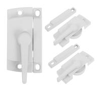3 Pièces Loquet de Fenêtre Coulissante Blanc en Alliage de Zinc | Réparation de Châssis, Fermeture Métallique avec Vis Incluses, Trou Central Prépercé, pour Fenêtres Hautes et Basses