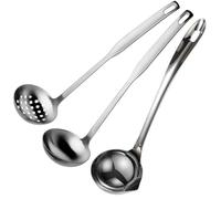 3 Pièces Louche à Soupe Inox, Séparateur D'huile En Acier Inoxydable 304, Louches à Soupe En Acier Inoxydable, Spoon De Filtre À Huile, Cuillère Louche à Sauce à Long, pour Domestique Et Professionnel