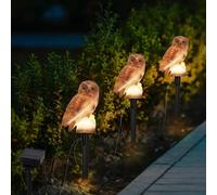 3 pièces Lumières de jardin solaires en forme de hibou, décoration d'éclairage de jardin extérieur, lampes de paysage de pelouse, pas besoin de recharge, lumières de jardin à LED pour jardin, patio, d