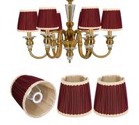 3 Pièces Lustre Abat-Jour, E14 Tissu Abat-Jours Applique Murale Abat-Jour Plissée Suspension Abat-Jours pour la Décoration de la Maison (#6)