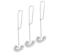 3 Pièces Main Manuel en Acier Inoxydable pour Battre les Œufs | Spirale Flexible Plate, Extrémité Suspendue, Compatible Lave-vaisselle, Ustensile Pratique pour Bars à Café et Cuisines