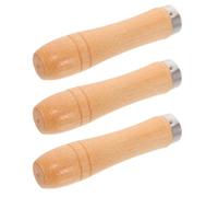 3 Pièces Manche de Spatule en Bois Massif, 6x45 MM | Prise Ergonomique, Fixation Sûre, pour Cuisson sur Plaque et Préparation Pâtissière, Usage la Cuisine Pro