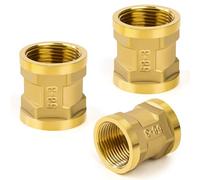3 Pièces Manchon en Laiton, Femelle 1" x 1" Raccord de Tuyau Fileté de 39mm de Long, Connecteur de Couplage Hexagonal Adapté pour la Conversion de Raccordement de Tuyau