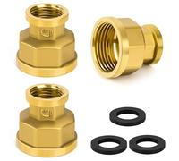 3 Pièces Manchon en Laiton, Femelle 1" x Femelle 1/2" Raccord de Tuyau Fileté, Douille Connecteur de Couplage Hexagonal Adapté pour la Conversion de Raccordement de Tuyau