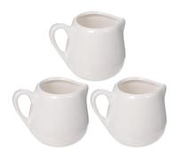 3 Pièces Mini Pot à Lait en Céramique 100ml avec Poignée, Blanc