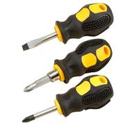 3 Pièces Mini Tournevis de Précision Plat Manuel, Noir | Rangement Facile, Acier au Carbone et Plastique, Poignée Ergonomique Antidérapante, Usage DIY et Démontage