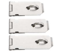 3 Pièces Moraillon de Cadenas en Acier Inoxydable Argenté | Position D’installation Réglable, Finition Lisse, Pose Facile, Solide, Vis Incluses, Usage sur Porte
