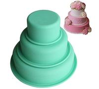 3 pièces Moule de Cuisson, Moule a Gateau en Silicone Antiadhesif Moule Patisserie 3 Etages Moule Entremet Silicone Ronde 9.5/15/20 * 4.5cm Moule Cuisson Réutilisable pour Anniver