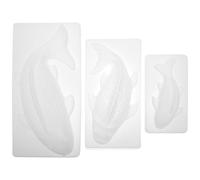 3 pièces Moule de Poisson, Silicone et PP, pour Gelée et Gâteaux DIY | Blanc, 31,5x15,5x7cm, Nettoyage Facile, Desserts Décoratifs, Riz Soufflé, Pâtisserie Maison ou Professionnelle