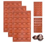3 Pièces Moule Demi Sphere Silicone, Moule Demi Sphere à 24 Cavités | Diamètre 2,8 cm, Facile à Démouler pour Confectionner des Chocolats, des Gâteaux, des Gelées, des Puddings, des Bonbons Mous