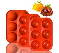 3 Pièces Moule en Silicone Demi-Sphère, Moules à Chocolat Semi-Sphérique | Moule Forme Demi-Sphères 6 Cavités, Boule Moules de Cuisson Sphère pour Mousse en Dôme, Boule de Chocolat, Gelée, Pudding