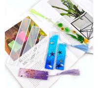 3 pièces Moule en silicone pour marque-page design en époxy, moule artisanal en résine rectangle transparent Taille UniqueSilicone