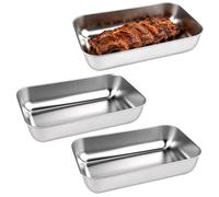 3 Pièces Moules à Pain Rectangulaires en Acier Inoxydable pour Cake Gâteau | Moule à Pain de Mie Rectangulaire Inox, 22,5 x 15 x 6 cm Moule à Cake Facile à Nettoyer et Passe au Lave-vaisselle