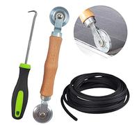 3 Pièces Moustiquaire de Fenetre Outils de Remplacement, Rouleau de Roue + 15m Corde en Caoutchouc + 3.5 mm D'extracteur de Fenêtre Crochet, pour Tulle Anti Moustiquaires Toile Fenetre