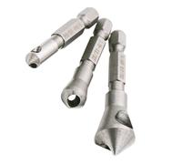 3 Pièces Outil à Chanfreiner 90 Degrés en Acier, Mèche Hexagonale | Ébavurage des Trous, Évacuation des Copeaux, Remplacement D’un Ancien Outil, Installation Facile, Métal et Style Aléatoire