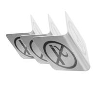 3 Pièces Panneau de Table Interdit de Fumer Double Face | Indication Claire, Installation Facile, Usage Bureau et Entreprise, Finition Argentée, Style Moderne