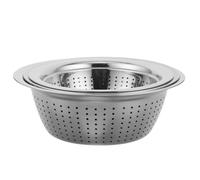 3 Pièces Passoire Cuisine en Acier Inoxydable, Bol Profond | Usage Maison ou Chef, Drainage et Nettoyage Facile, pour Riz et Eau, Finition Argentée