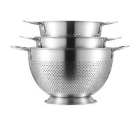 3 Pièces Passoire Inox Tamis Cuisine avec Poignées et Base Métal Ustensile Cuisine pour Pâtes Salade Riz