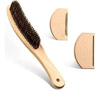 3 Pièces Peigne en Cachemire en Bois Rasoir de Pull en Bois Peigne Rasoir de Pull Tissu Peigne Anti-Peluche avec Brosse Anti-Peluche Rasoir de Multi-Tissus pour Éliminer Boulochage, Duvet et Charpie