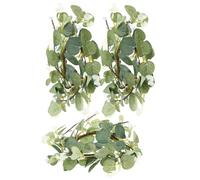 3 Pièces Petite Couronne de Bougies, Anneaux Verts Décoratifs | Fil de Fer, Plastique, Pierre et Soie, Décor Réutilisable, pour Centre de Table et Manteau