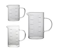 3 Pièces Pichet Doseur 1000ml, Poignée Isolée | Verre Mesureur Cocktail, Échelle Claire, pour Sauce et Autres Liquides, Réutilisable, Facile à Nettoyer
