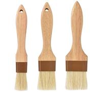 3 Pièces Pinceau de Cuisine en Bois, Pinceau à Beurre Brosse à Badigeonner pour Barbecue, Brosse à Badigeonner, Pinceau de Ménage pour la Pâtisserie, Pinceau à Pâtisserie pour Sauce à Marinade