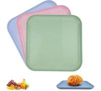 3 Pièces Plateau de Service Rectangulaire Antidérapant en Plastique pour Cuisines Pique-Niques Cafés Hôtels