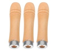 3 Pièces Poignée de Spatule Remplaçable en Bois, Antidérapante | Manche Compatible Ustensiles Cuisine, Fer et Bois, Trous 6x45 MM et 5,5x45 MM