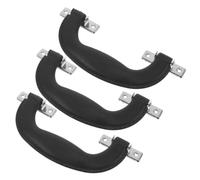3 Pièces Poignée de Valise Vintage 15cm en Plastique Noir pour Bagages | Prise Ergonomique, Transport Confortable, Support Robuste, Surface Mate Antiempreinte, Nettoyage Facile, Adaptée aux Malles