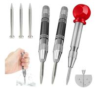 3 Pièces Pointeau Automatique pour Metal, Pointeau a Frapper Poinçons | Pointeau a Frapper Poinçons Centraux à Ressort Tension Pointeau Central Automatique Impact Réglable avec 3Embouts de Rechange