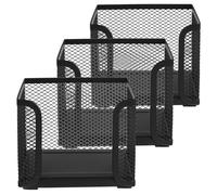 3 Pièces Porte-bloc-notes pour Bureau en Fer Noir, Rangement de | Grosse Capacité, Installation sans Outil, Usage au Poste de Travail, Extérieur Noir Élégant, Format Compact