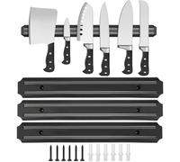 3 Pieces Porte Couteaux Aimanté Cuisine, 33cm Barre à Couteaux Aimantée | Porte Couteau Fixation Mural avec 6 Vis,Magnétique Couteaux en Acier Inoxydable,Range Couteaux pour Couteaux de Cuisine