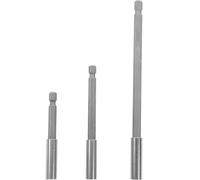 3 Pièces Porte-foret 1/4 Pouces, Rallonge de Mèche Hexagonale | Acier au Carbone, Connexion Serrée et Résistance à Corrosion, Lot Professionnel Argenté
