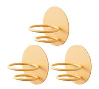 3 Pièces Porte-œuf en Éponge Mural, Acier au Carbone, sans Perçage | Rangement Ajouré, Séchage Rapide, pour Houppette, Zone Miroir, Usage Quotidien, Couleur Jaune