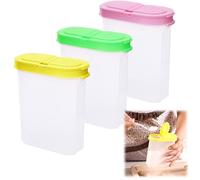 3 Pièces Pot a Epices, 250 ml Boîte Épices avec Deux Ouvertures PP Bocaux à Épices Transparent Boite à Épices Cuisine Sans BPA Verseuses Boîtes pour Camping, Rangement Épices, Sel, Poivre, Sucre