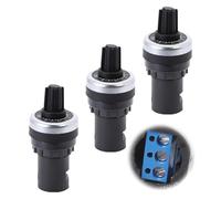 3 Pièces Potentiometre 10k Ohm 22 mm, Potentiomètre Rotatif LA42DWQ-22 pour Montage sur Tableau, Potentiomètre Rotatif Ohm pour Régulateur de Vitesse VSD/VFD, Entraînement Variable à Vitesse Réglable