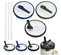 3 Pièces pour 40 oz Stanley Cup Accessoires,Flip Straw Lid Cup Couvercle Étanche Réutilisable Couvercle de Remplacement,pour Stanley Tasse de 40 oz,Avec 2 Paille (Noir, bleu foncé, vert militaire)
