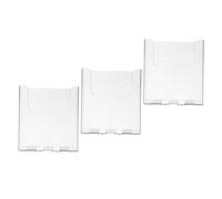 3 Pièces Présentoir Mural à Brochures A4, Trois Compartiments | Pochette Transparente à Bords Polis, Structure Stable, pour Menus et Petits Affiches en Accueil