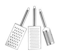 3 Pièces Râpe Manuelle Plate en Acier Inoxydable | Découpe, Râpage Fin et Tranchage, Nettoyage Facile, Usage la Cuisine et Préparation des Repas, Argenté