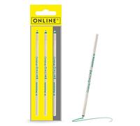 3 pièces recharges de stylo bille multifonction d' Online, D1, largeur de trait M, aussi compatible avec Lamy, Rotring, Cross etc, recharge standard internationale, indélébile, couleur d' encre verte
