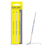 3 pièces recharges de stylo bille multifonction d' Online, D1, largeur de trait M, aussi compatible avec Lamy, Rotring, Cross etc, recharge standard internationale, indélébile, couleur d' encre bleue