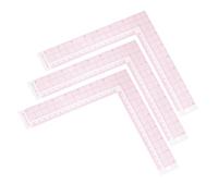 3 Pièces Règle D’angle L en Plastique Rose pour Patronage de Mode | Transparente, Épaisseur 1mm, Graduations Intégrées, Dessin Précis et Souple pour Designers et Amateurs