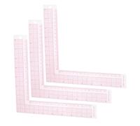 3 Pièces Règle de Couture L Transparente pour Patronage, 1mm, Rose | Plastique Flexible, Graduations Intégrées Nettes, Légère et Portable, pour Couture et Dessin de Patrons