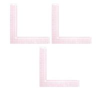 3 Pièces Règle de Couture Transparente Rose en Plastique | Ligne en L, Épaisseur 1mm Échelle Intégrée, pour Patrons et Projets de Mode